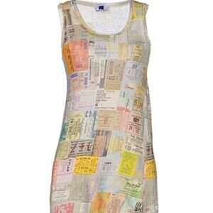 Printed Artwork Blue Label Made In Italy Linen Tickets Posters Tank Top Tee Smal